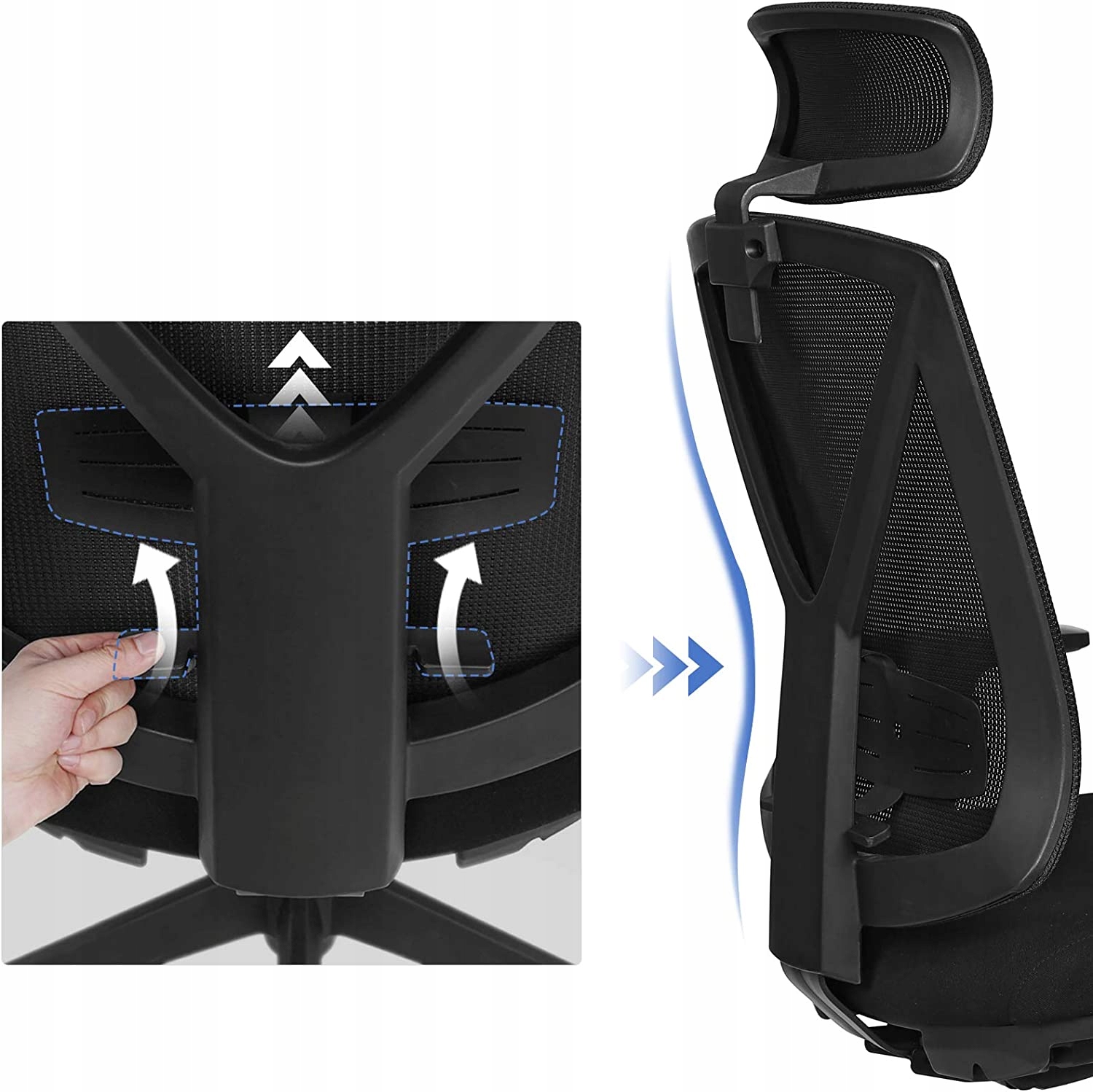 Ergonomiczny zagłówek wspierający kręgosłup szyjny