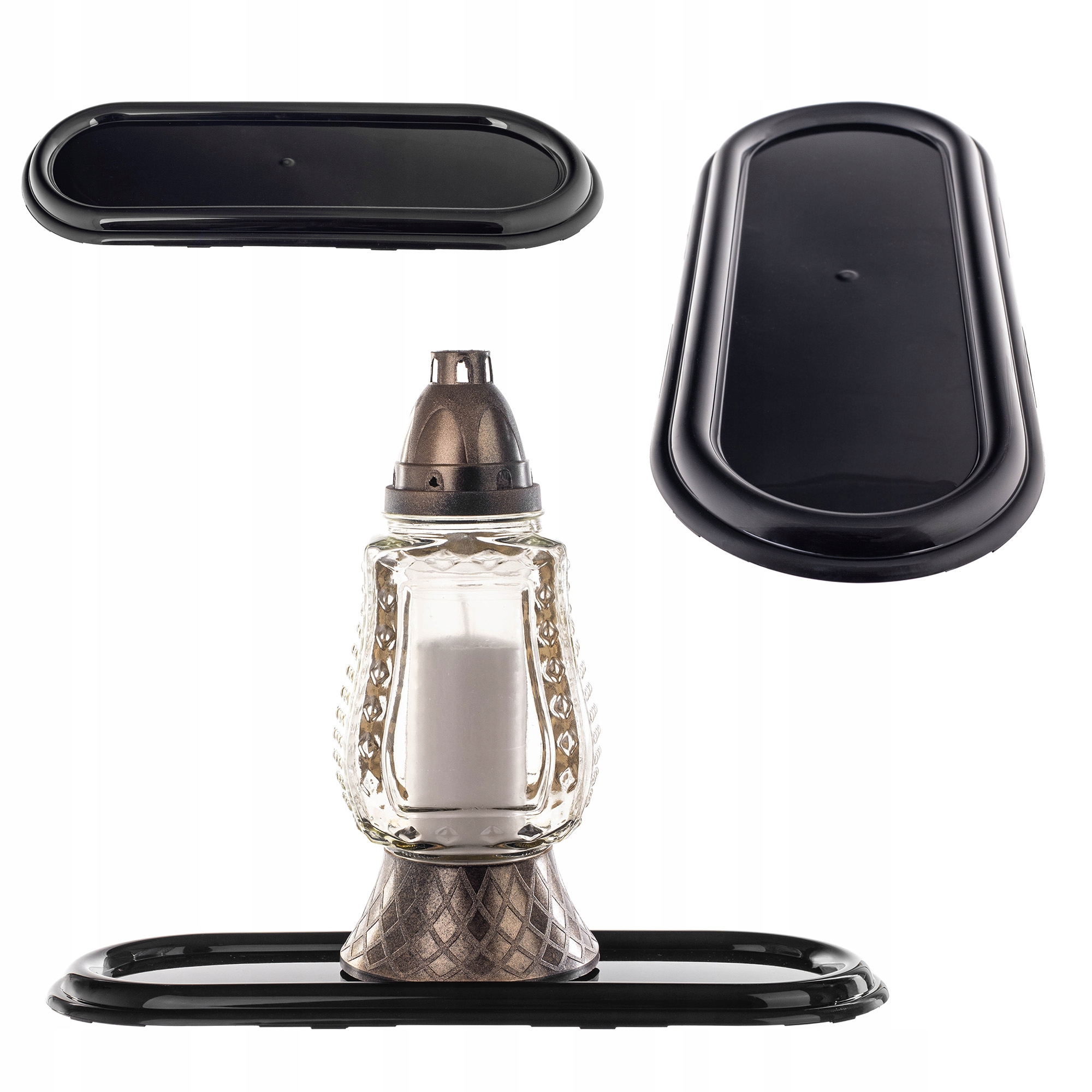 Kadax Zniczówka owalna 40 x 16 cm – Elegancka ochrona dla nagrobka