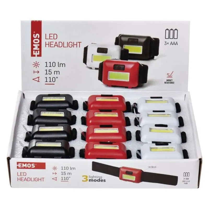 Latarka czołowa LED COB 110 lm – Niezawodne oświetlenie w każdych warunkach