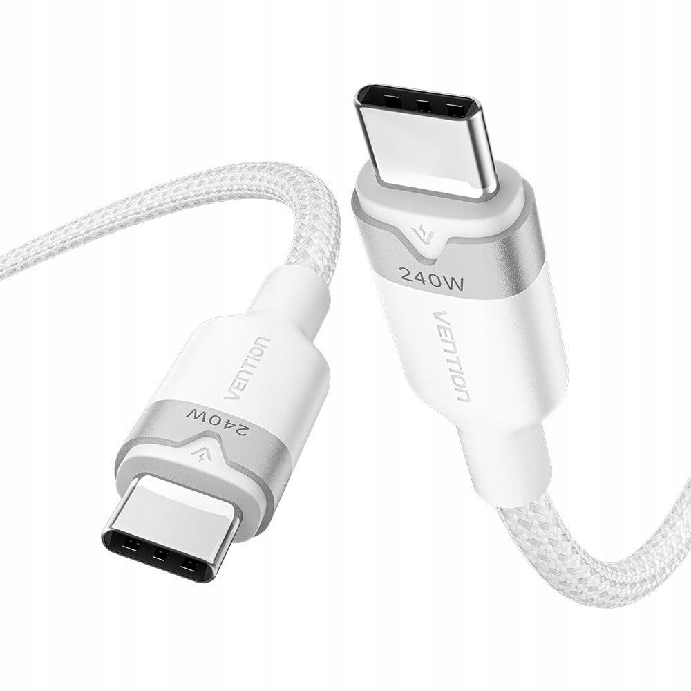 Kabel USB-C do USB-C Vention 2.0 5A 240W 1m czarny – Wydajność i niezawodność