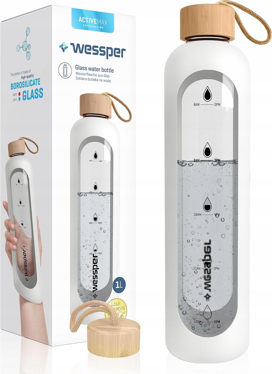 Szklana butelka 1000ml WES260-WH – Idealne rozwiązanie dla Twojej kuchni