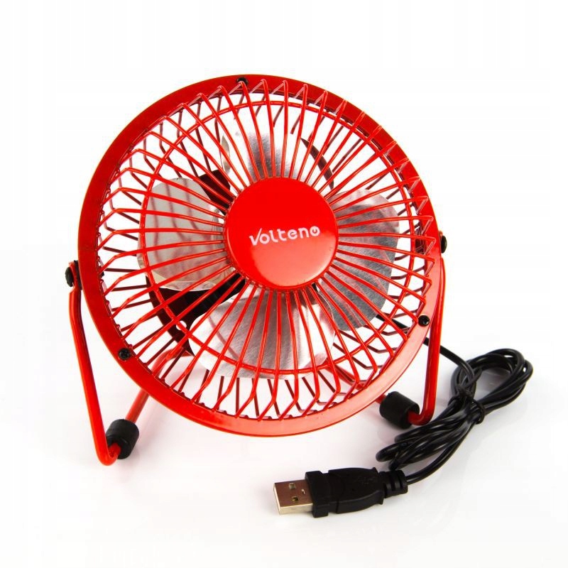 Wentylator USB Volteno Wentylator Biurkowy Pod USB 2,5W Czerwony VO0672 – Idealne rozwiązanie na upalne dni