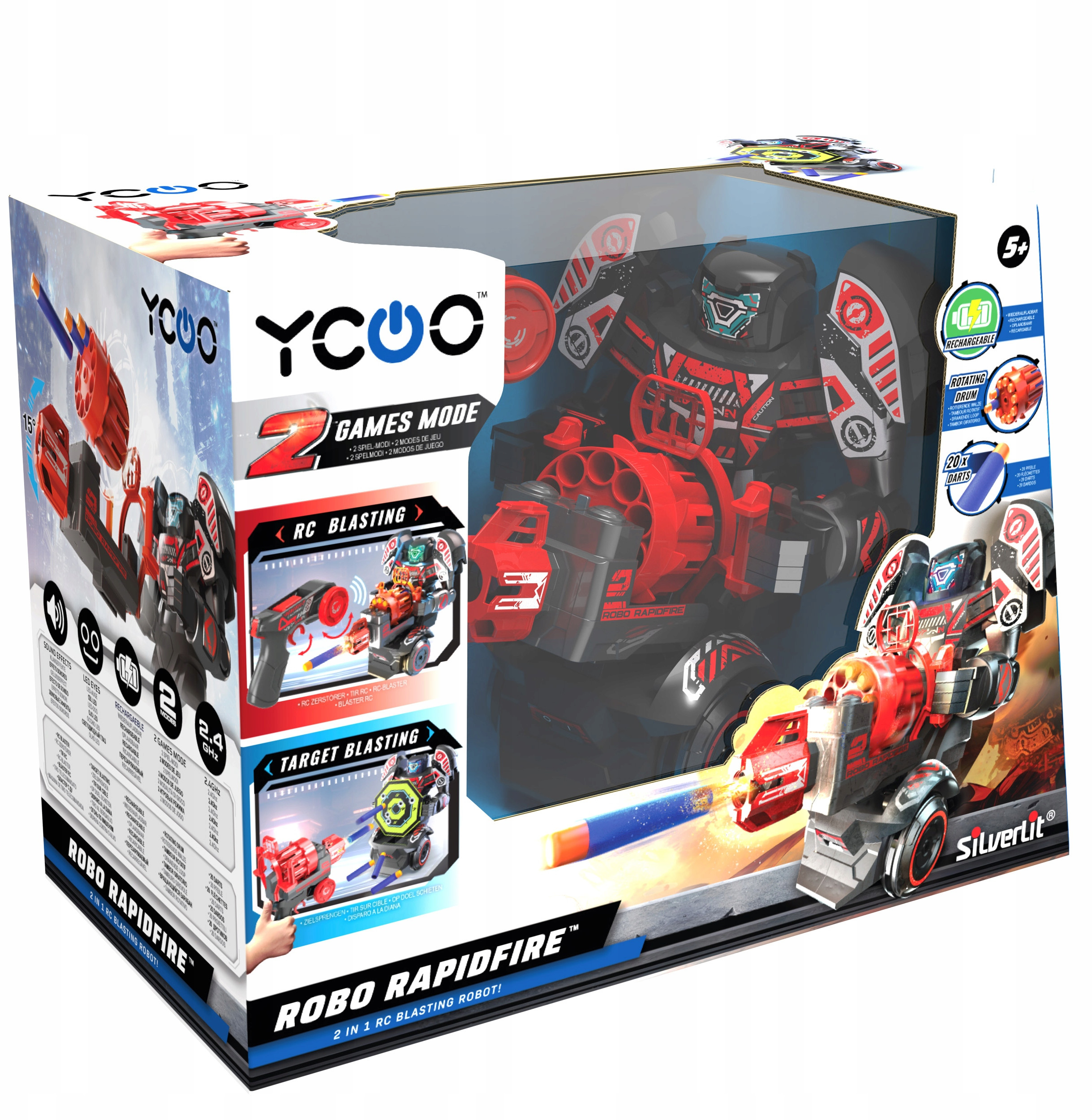 Silverlit SILVERLIT robot Rapidfire – Zdalnie sterowany robot do zabawy