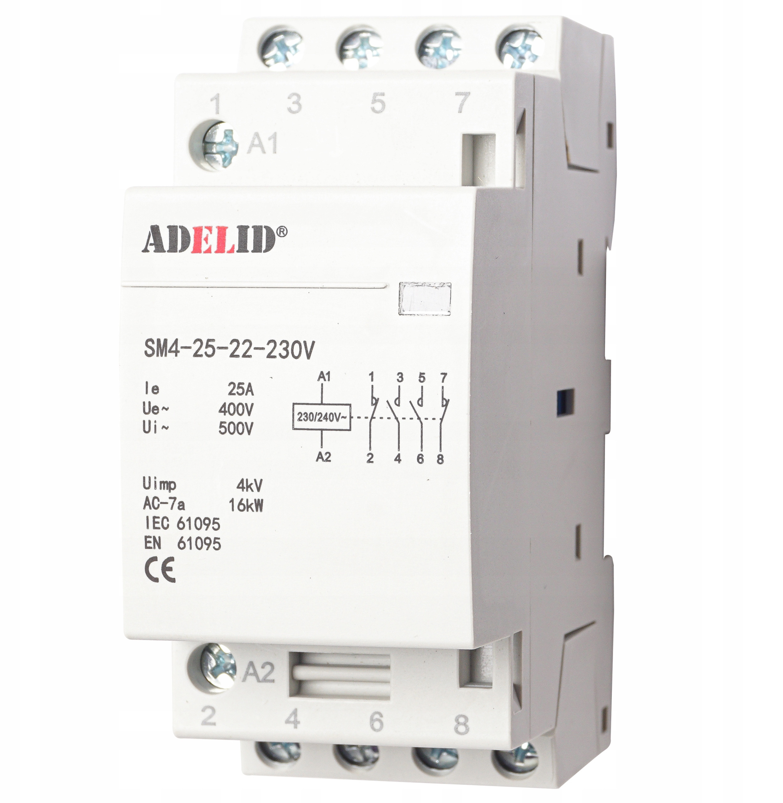 Stycznik modułowy 25-22 230V 25A 4Z 3-FAZ 2NO 2NC SM4 25-22-230V – Niezawodne sterowanie w Twoim domu