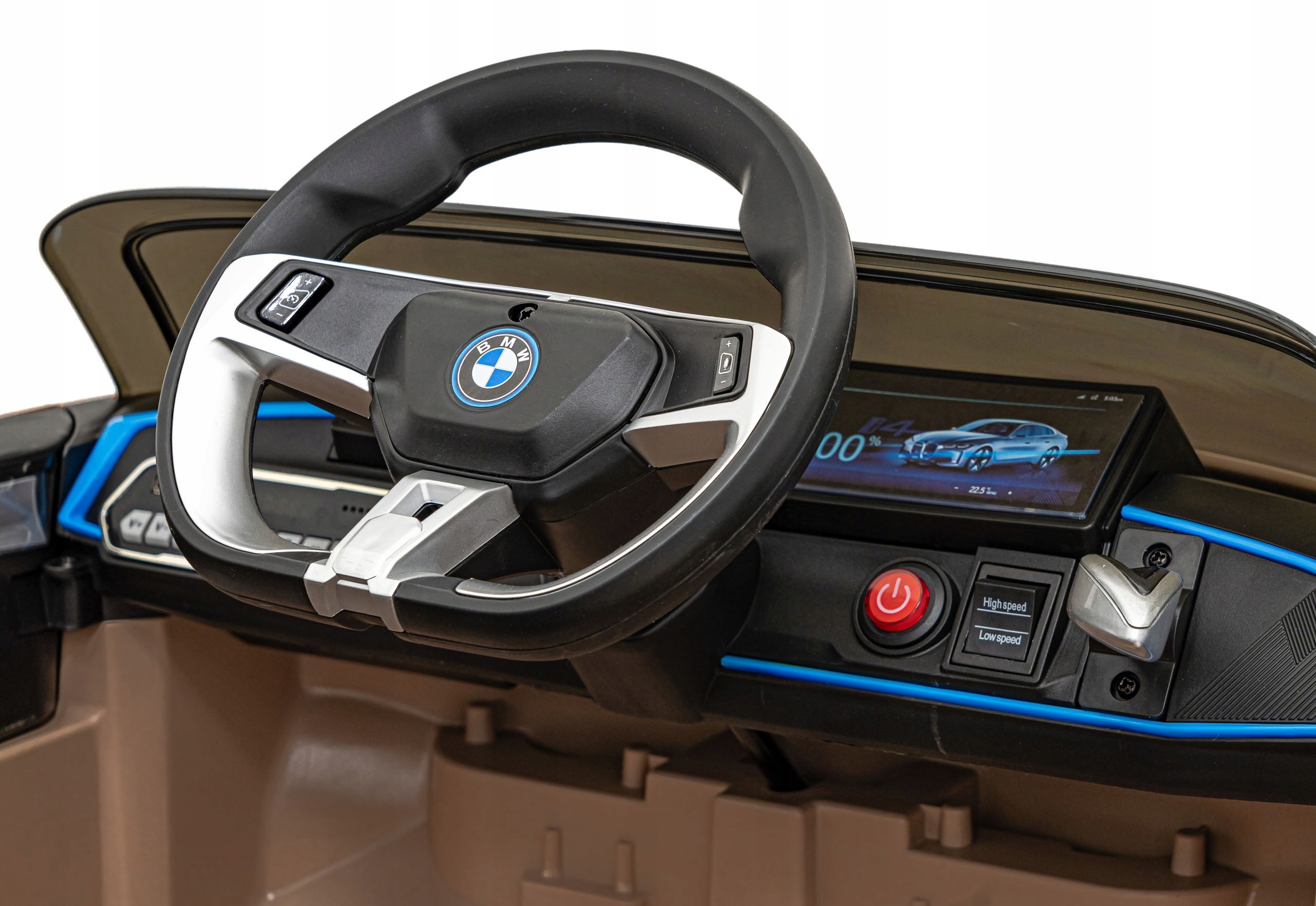 BMW Autko i4 na akumulator dla dzieci – Złoty model z pilotem i efektami świetlnymi