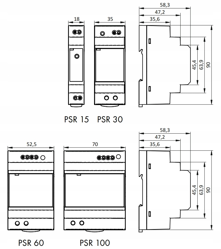 Modułowy zasilacz na szynę DIN TH-35