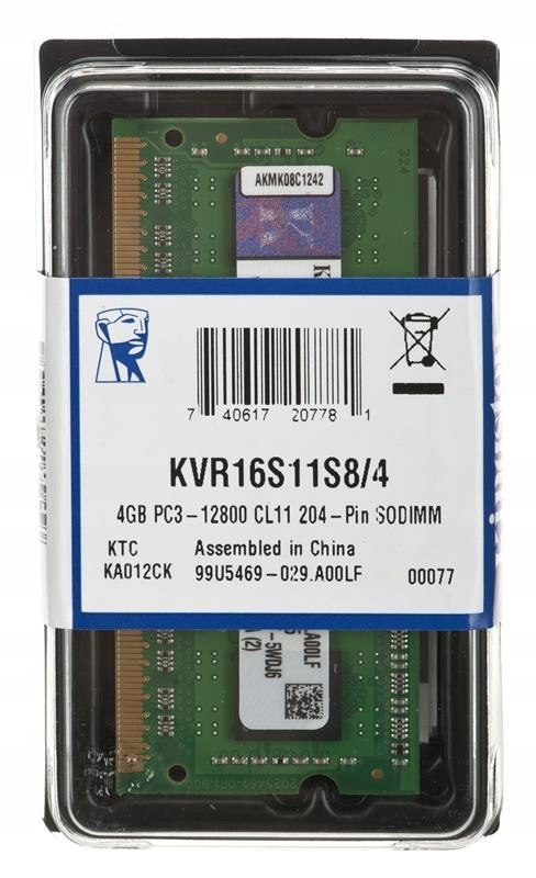 Kingston ValueRAM 4 GB DDR3 – Wydajność i niezawodność dla laptopów