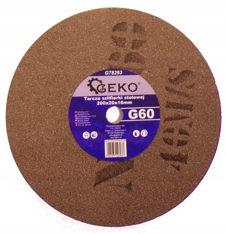 Tarcza szlifierki stołowej Geko 200x20x16mm G60 – Idealne narzędzie do szlifowania