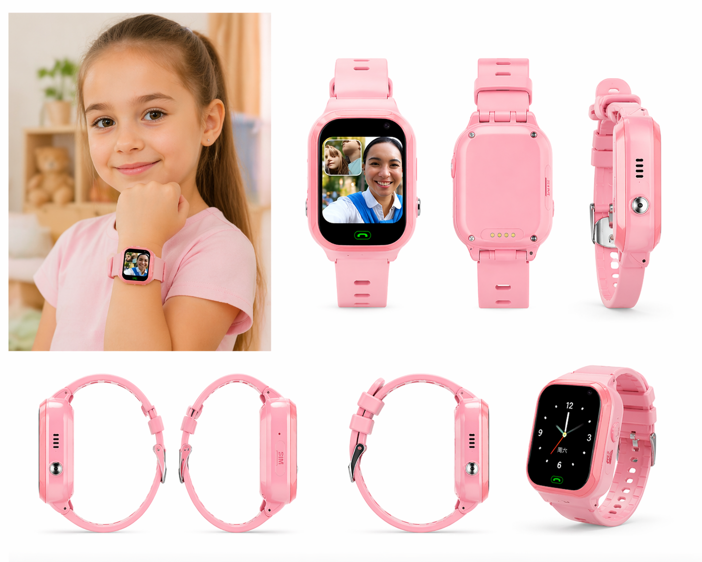 Smartwatch dla dzieci LT36 4G – Różowy zegarek dla dziewczynek