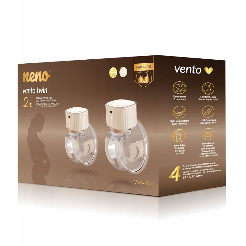 Laktator bezprzewodowy elektroniczny 3-fazowy Neno Vento Twin – Komfort i nowoczesność dla mam