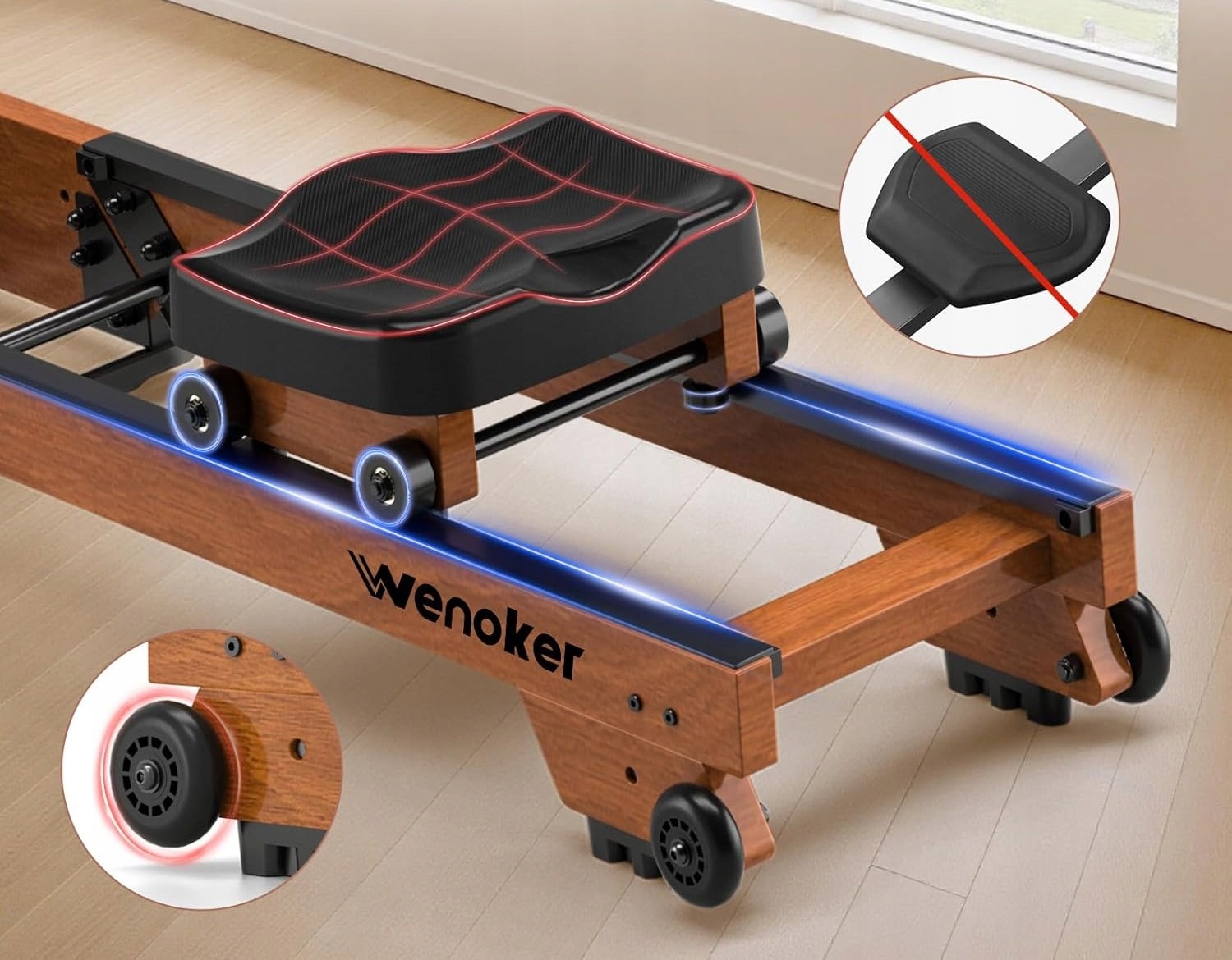 Wioślarz wodny drewniany Wenoker – Idealny do domowego treningu