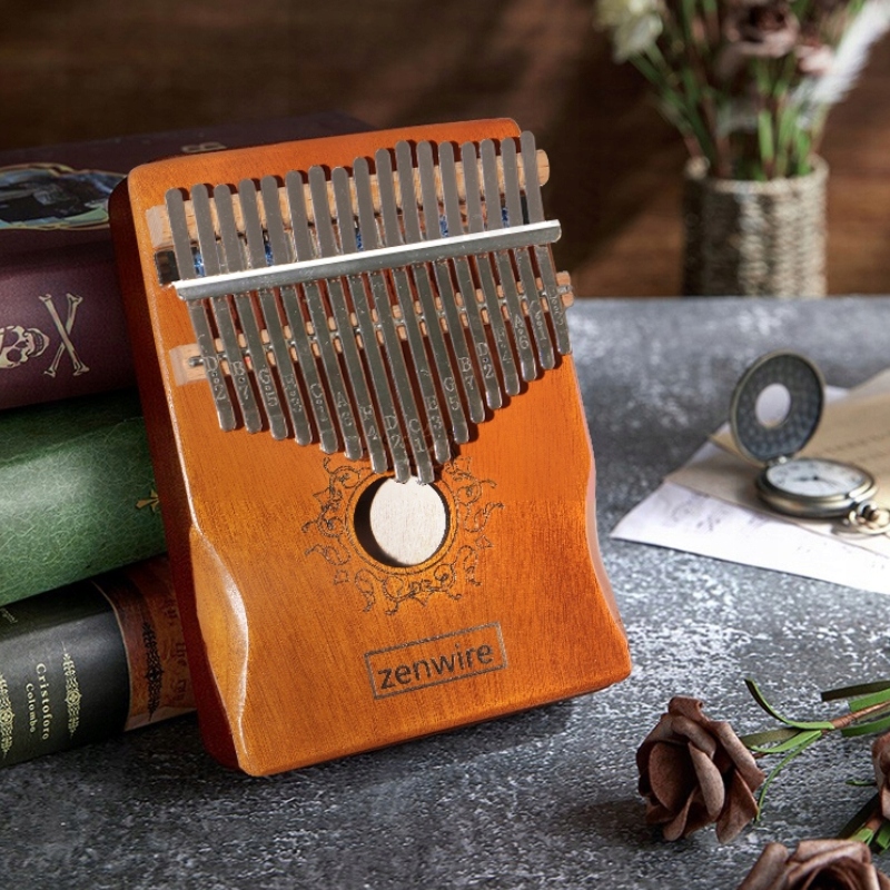 Kalimba Instrument Afrykański Pianino Zanza Mbira 17 klawiszowa Drewniana Brązowa K-01 – Odkryj magię dźwięku