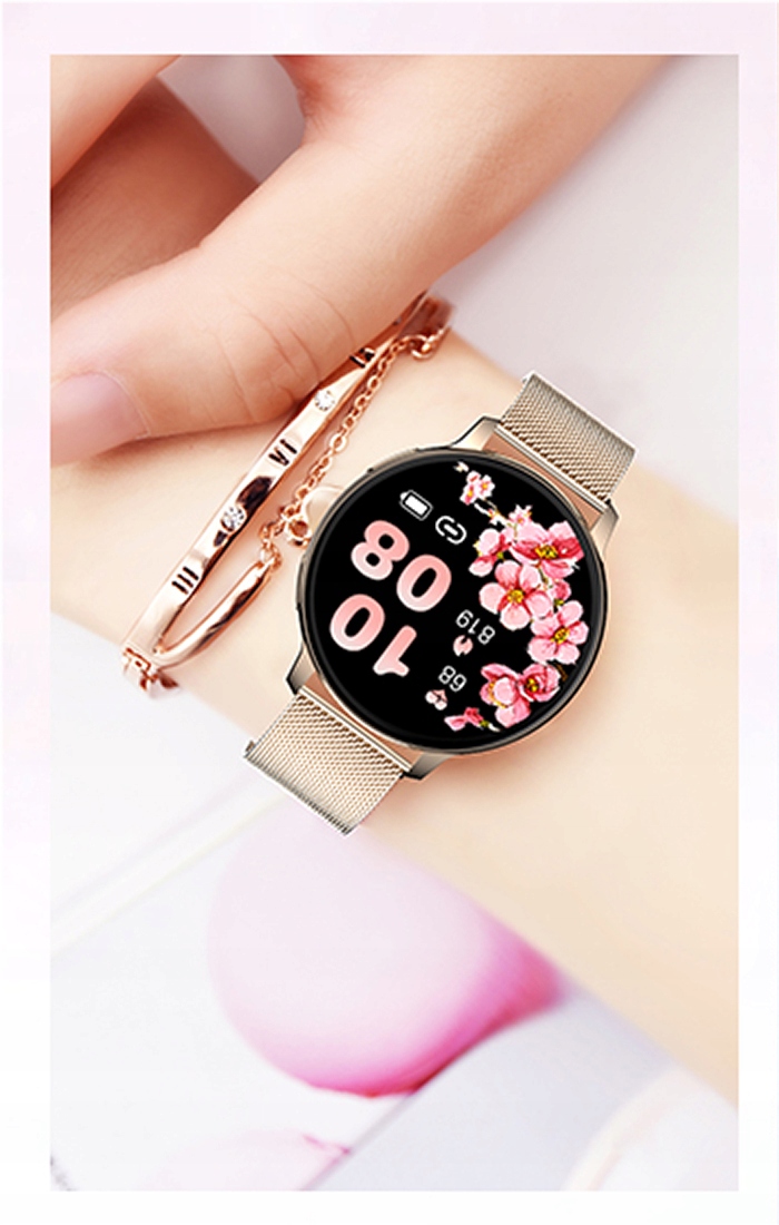 Smartwatch Zegarek Damski - Polskie Menu, Rozmowy, Wiadomości, 4 Paski