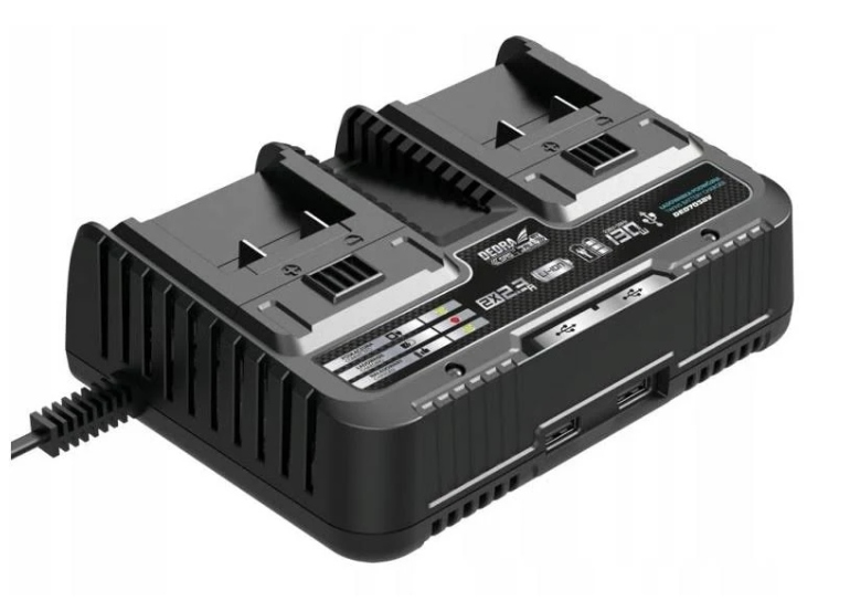 Ładowarka DEDRA SAS+ALL DED7038V – Efektywne ładowanie dwóch akumulatorów jednocześnie