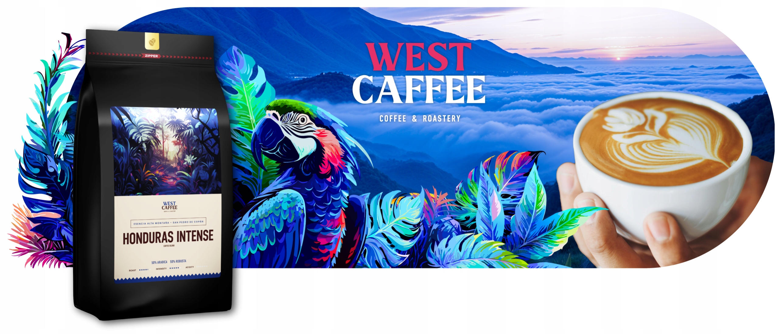 Kawa ziarnista Honduras Intense 1kg Strong Espresso Blend – Świeżo wypalona dla prawdziwych smakoszy