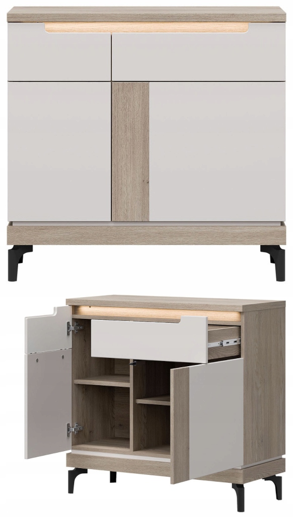 Praktyczne wnętrze z szufladą i półkami