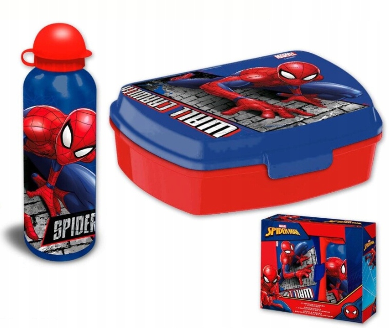 Zestaw 2w1 Śniadaniówka LunchBox Bidon Dla Dziecka do Szkoły Spider-Man – Idealny na szkolne przygody
