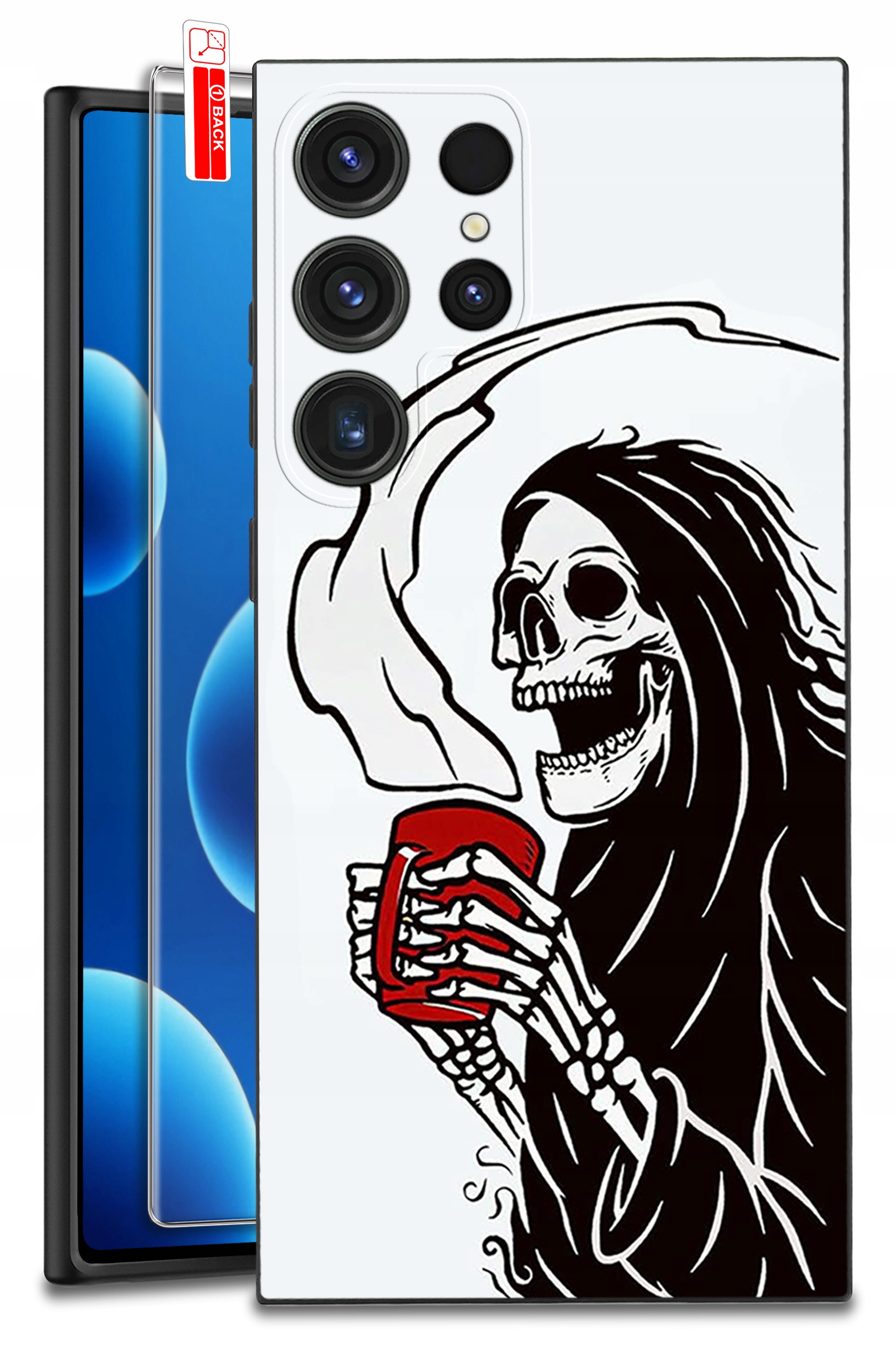 ETUI do Samsung Galaxy S24 Ultra | WZORY | SILIKONOWE MATT CASE + SZKŁO HARTOWANE 9H