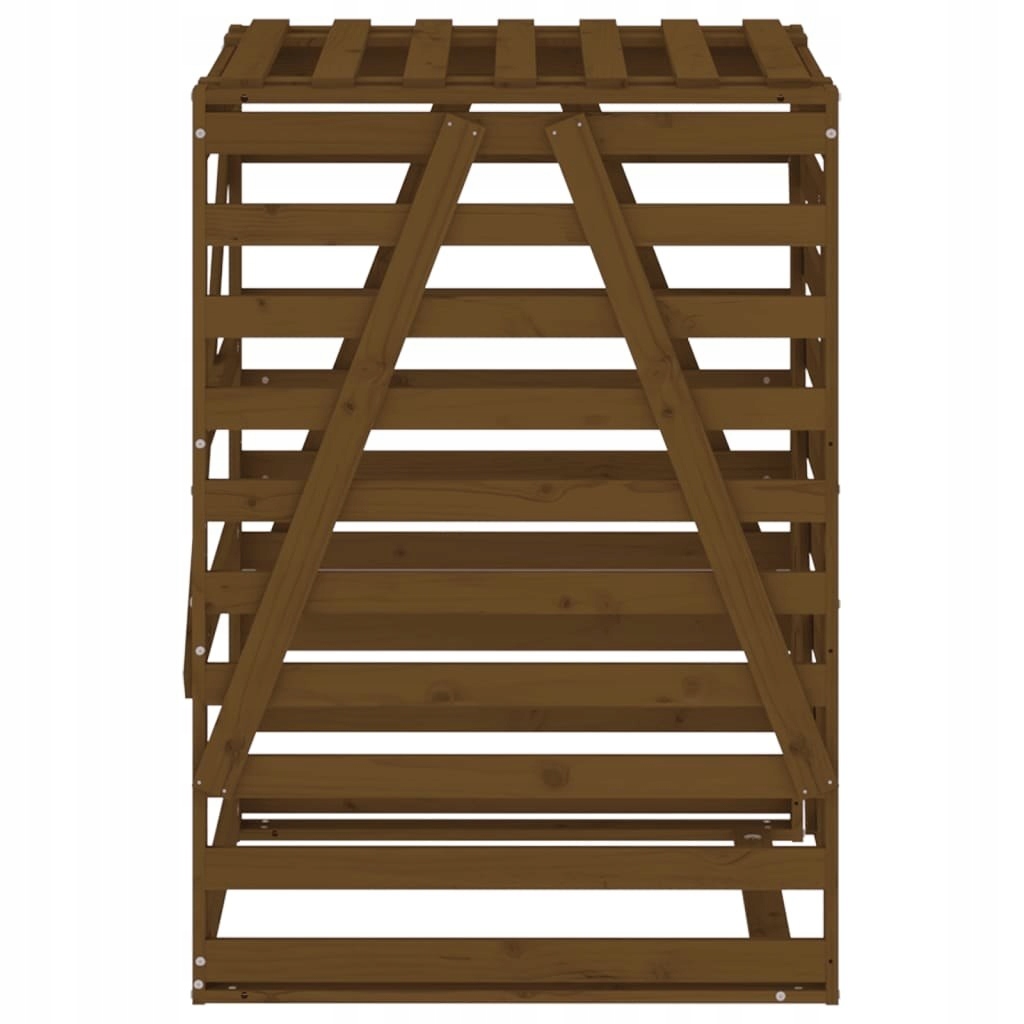 Obudowa kosza na śmieci vidaXL – Miodowy brąz, 84x90x128,5 cm z litego drewna sosnowego