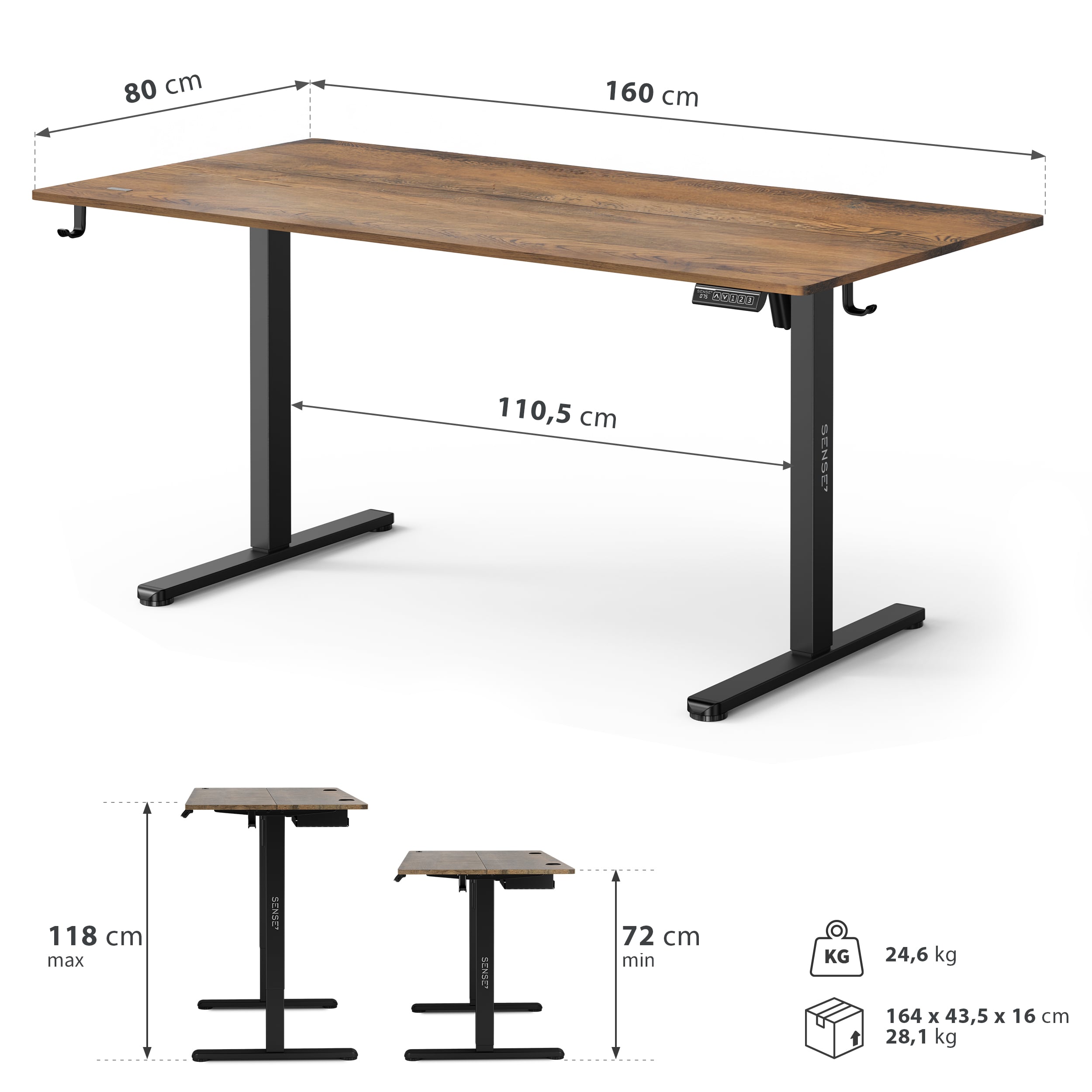 Biurko elektryczne Sense7 Nojo Light