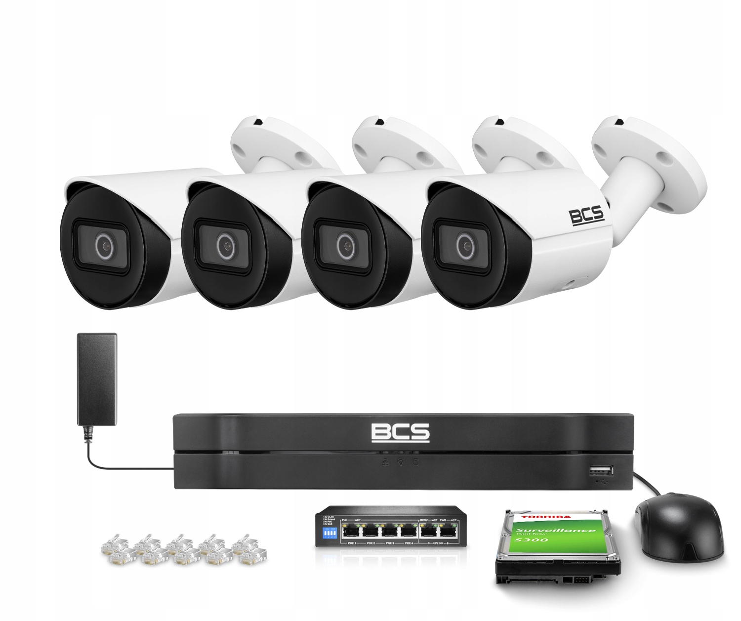 Zestaw do monitoringu IP 4x BCS-L-TIP14FSR3-Ai1 – Kompleksowe rozwiązanie do zabezpieczenia