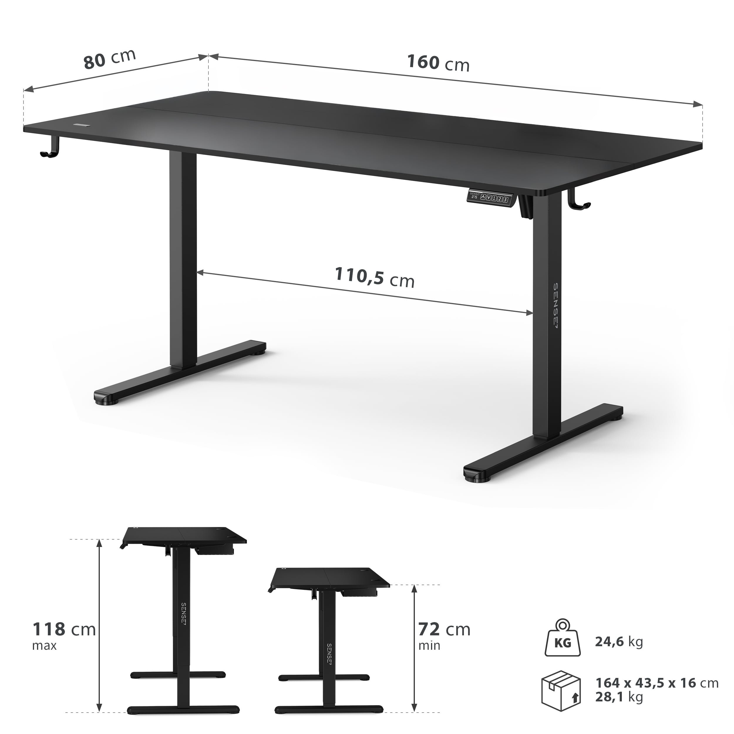 Biurko elektryczne Sense7 Nojo Light