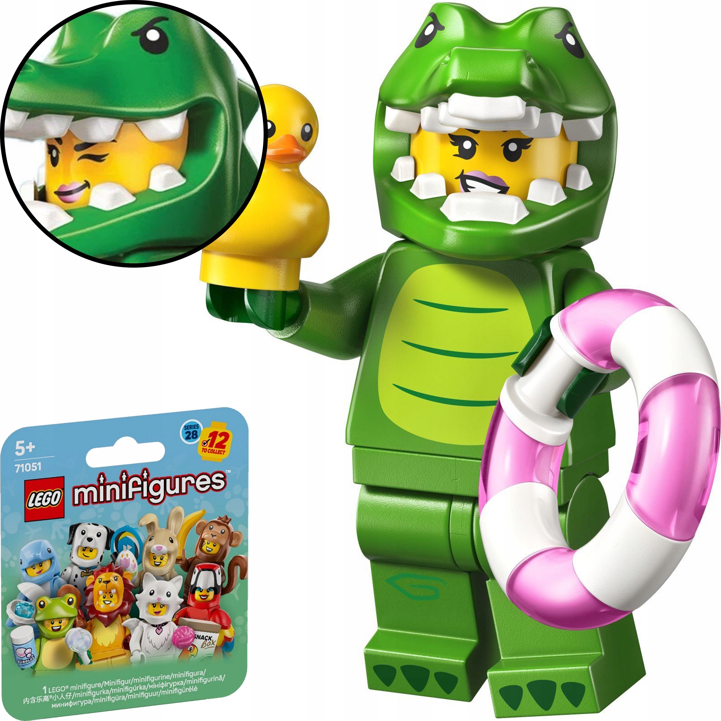 Unikalna figurka LEGO w kostiumie krokodyla