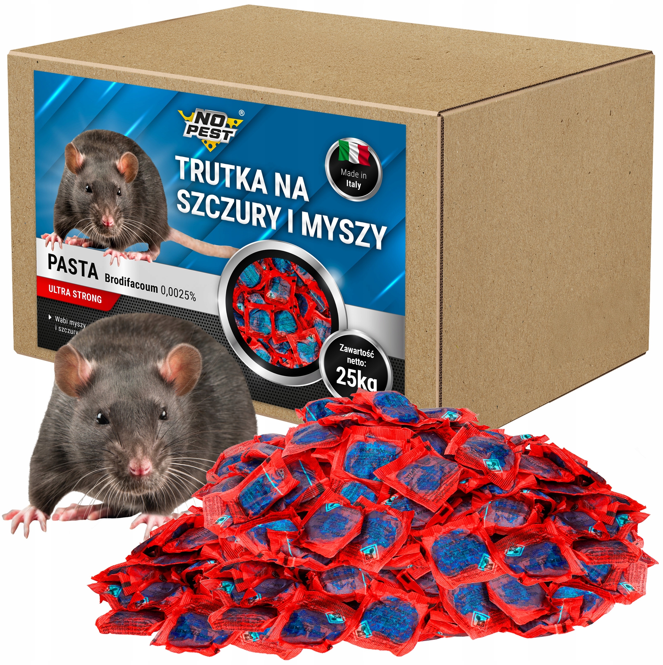 Trutka na szczury i myszy Brodifakum 25 kg – Skuteczna pasta przeciw gryzoniom No Pest®