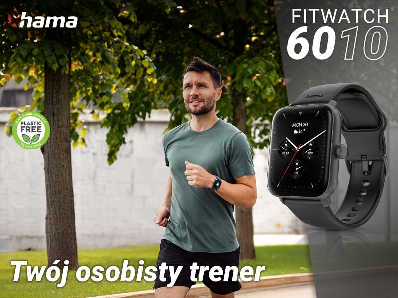 Wyraźny wyświetlacz TFT w smartwatchu Hama 6010