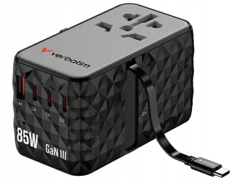 Adapter podróżny Verbatim Charge 'n' Travel GaN III – Idealne rozwiązanie dla podróżników