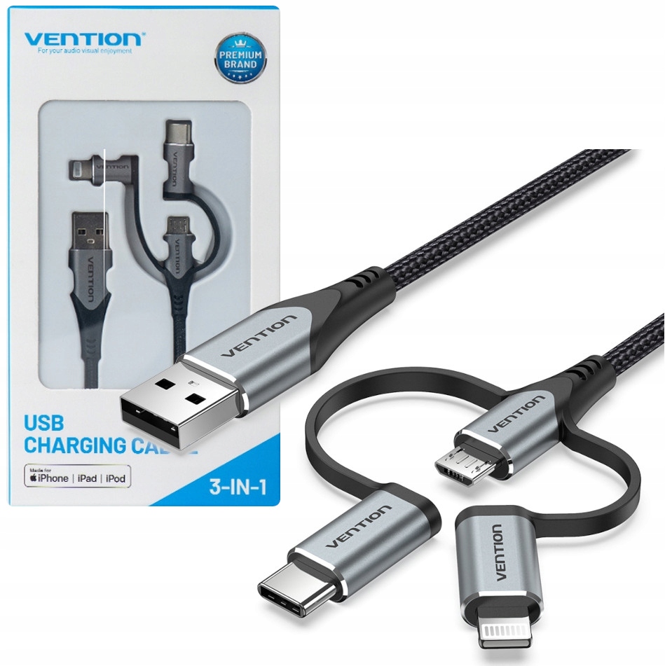 Kabel USB CQJHF 1 m Szary – Idealne rozwiązanie dla Twoich urządzeń