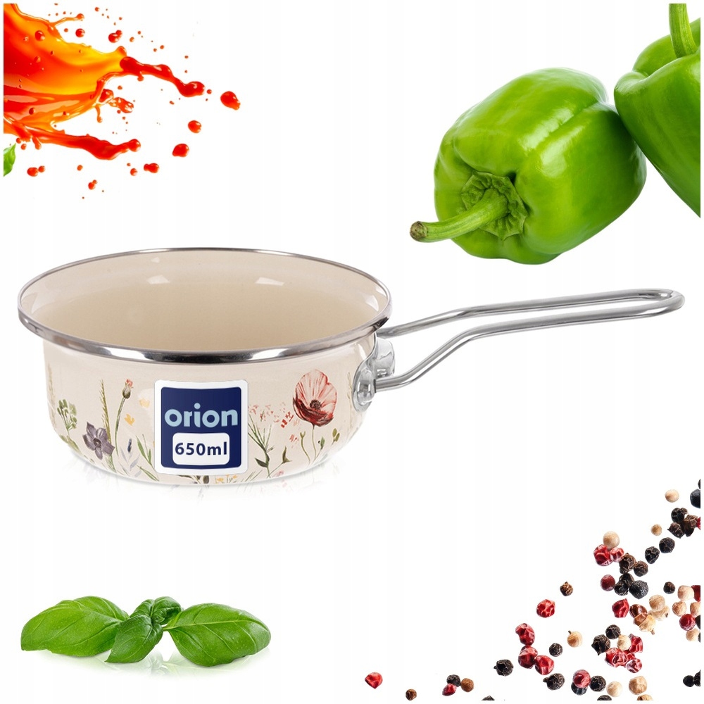 Rondel emaliowany kremowy MAKI 14 cm