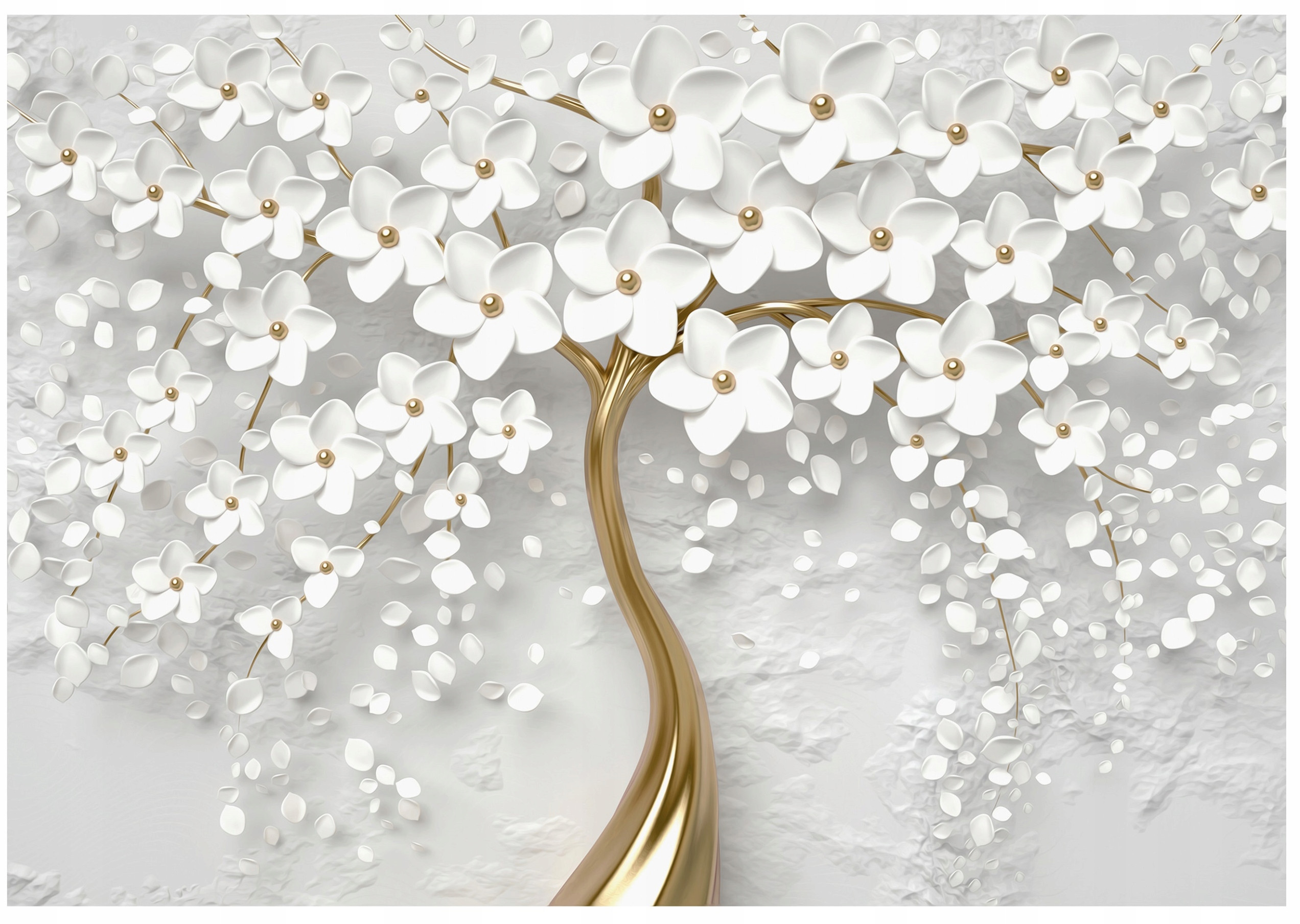 Fototapeta 3D Kwiaty Drzewo – Stwórz wyjątkową atmosferę w swoim wnętrzu
