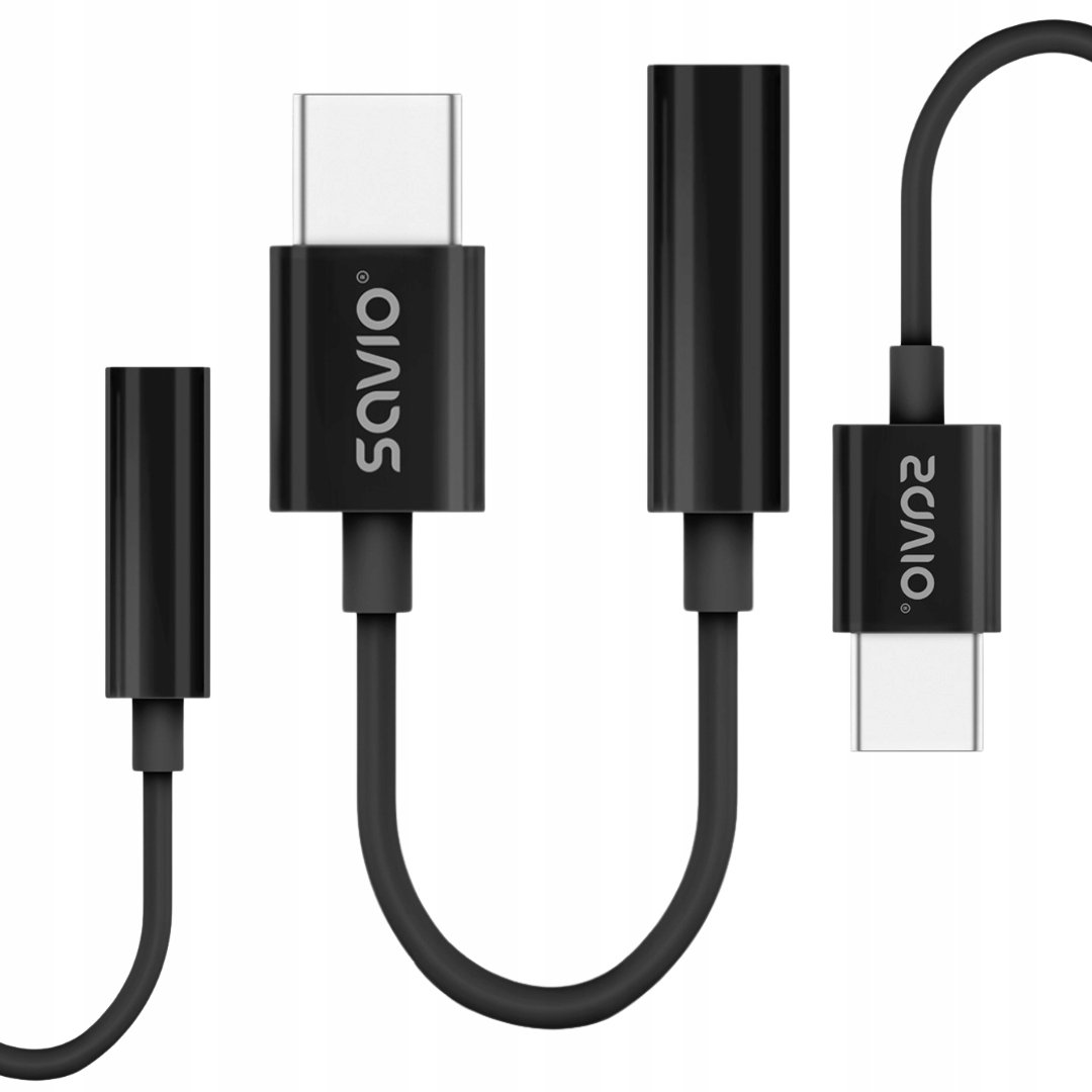 Adapter USB Savio AK-74 – Przejściówka z USB-C na Mini Jack 3.5 mm