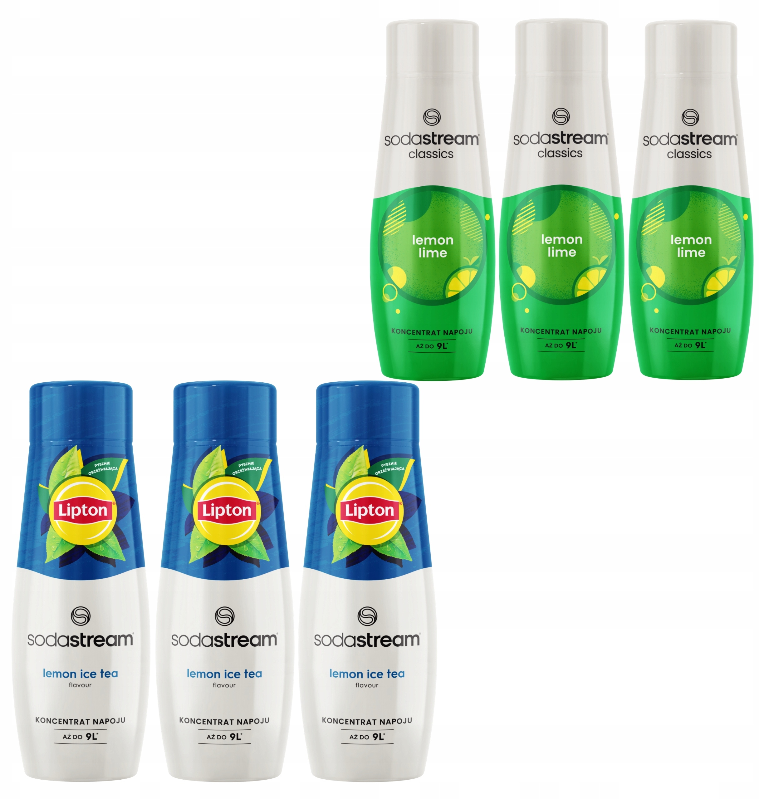 6 Syropów Herbata Lemon Ice Tea x3 + Lemon Lime Cytryna Limonka x3 – Orzeźwiający smak na każdą okazję