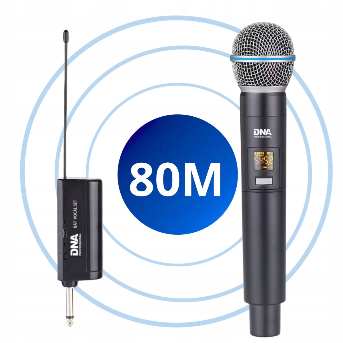 Stabilna transmisja dźwięku z zasięgiem do 80 metrów