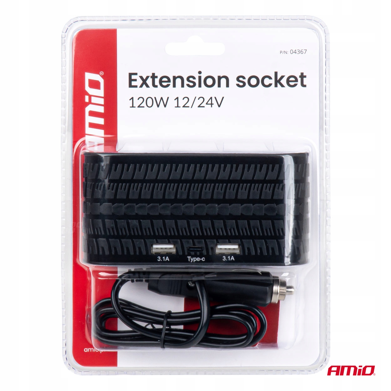 Rozdzielacz gniazda zapalniczki z ładowarką 2x USB-A 1x USB-C 12V 24V 120W – Wygodne zasilanie w podróży