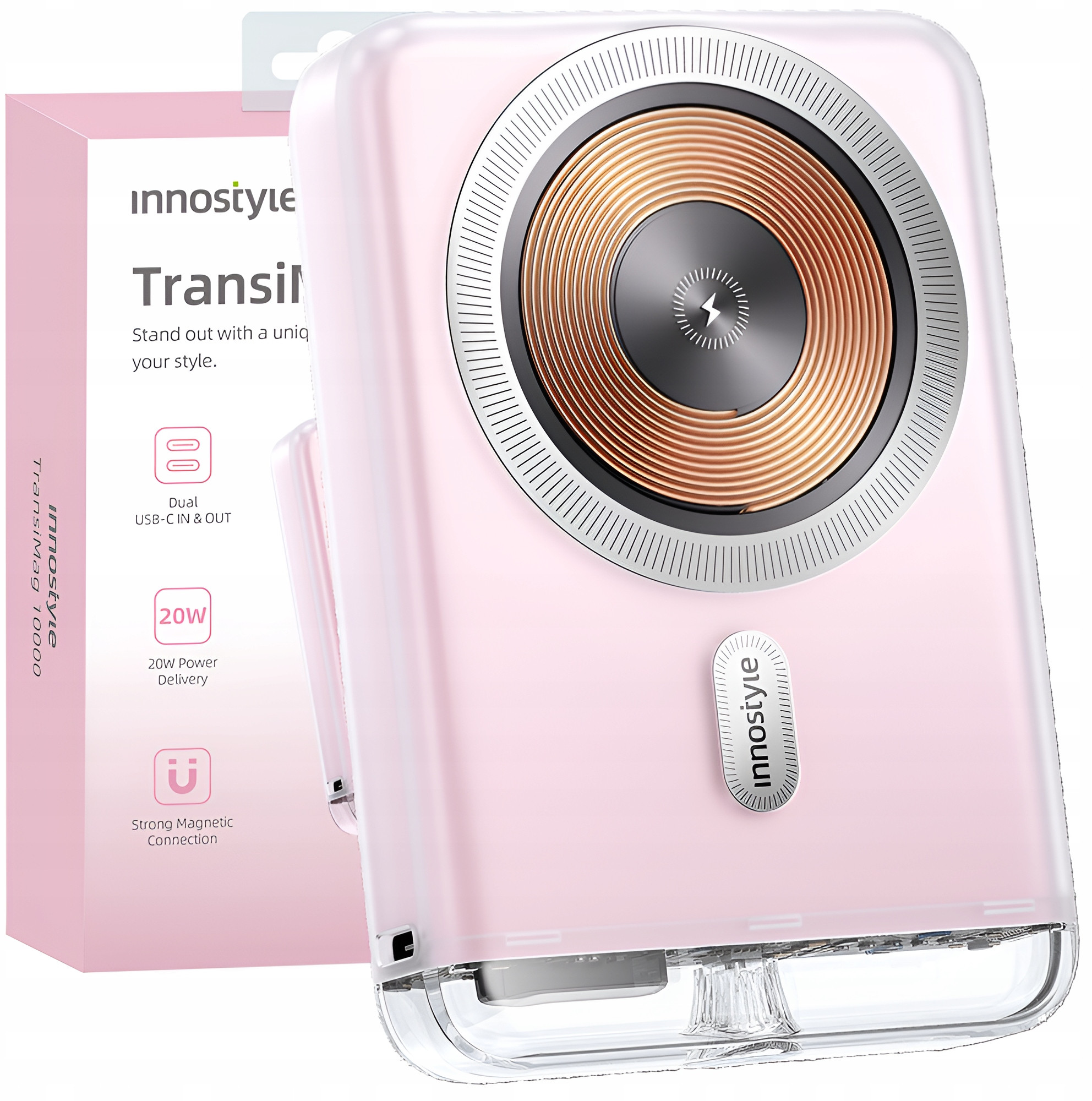 Innostyle INNOSTYLE TRANSIMAG MINI SZYBKI POWERBANK INDUKCYJNY DO MAGSAFE 10000MAH – Elegancja i moc w Twojej dłoni