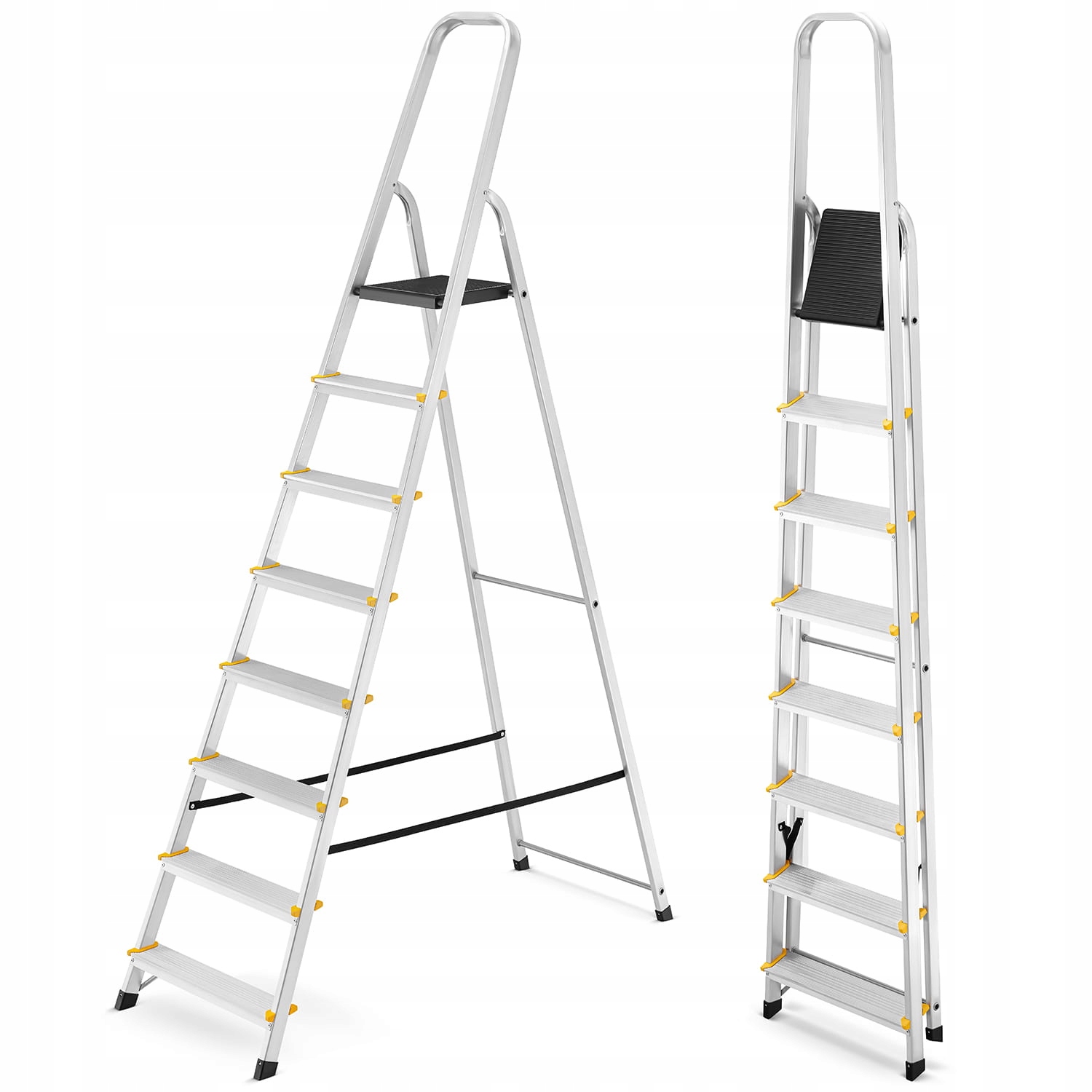 Drabina aluminiowa 8 stopni, wytrzymałość 150 kg I-1918 – Idealne rozwiązanie do Twojego domu i ogrodu
