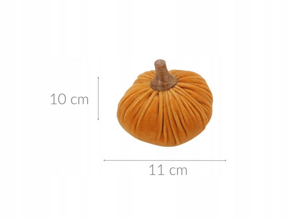 Kolor i rozmiar – Pomarańczowa dynia o wymiarach 10 x 11 cm