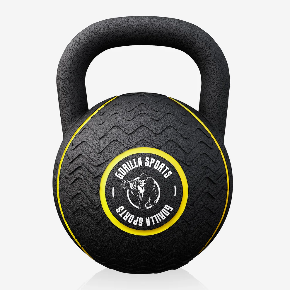 Kettlebell gumowany czarny 16 kg Gorilla Sports – Idealny wybór do treningu siłowego