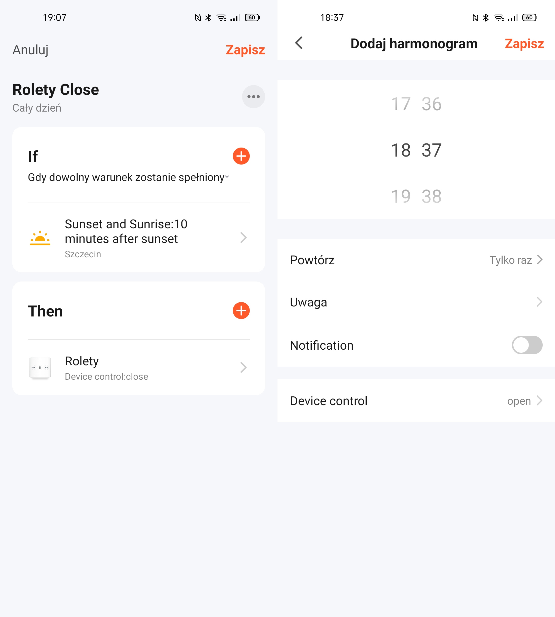 Automatyzacja i harmonogramowanie pracy rolet