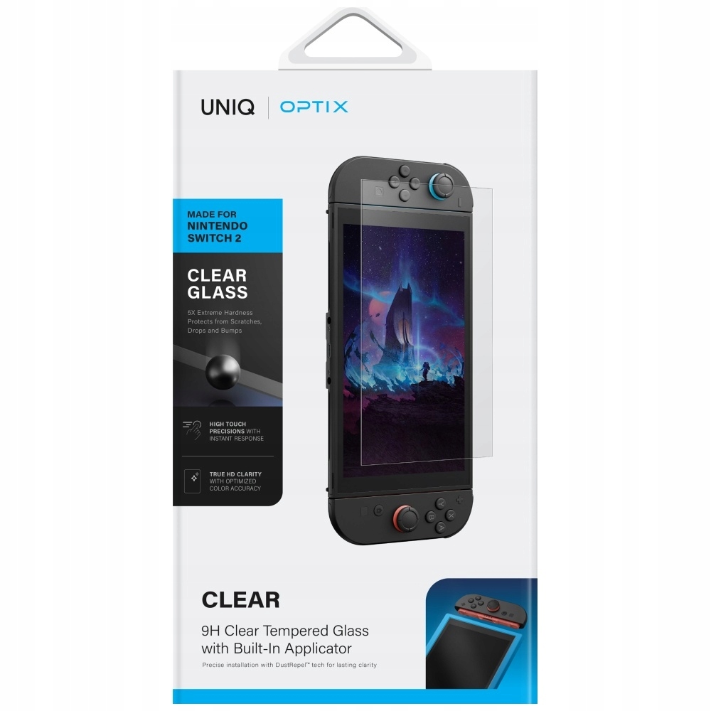Szkło hartowane UNIQ Optix Clear do Nintendo Switch 2 – Doskonała ochrona dla Twojej konsoli