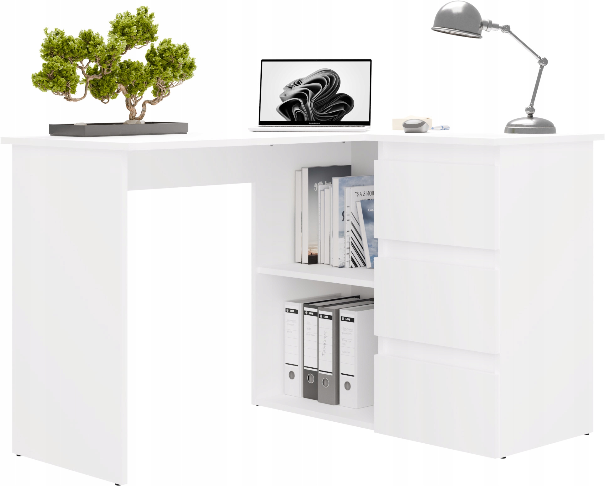 Funkcjonalność i nowoczesny design biurka narożnego