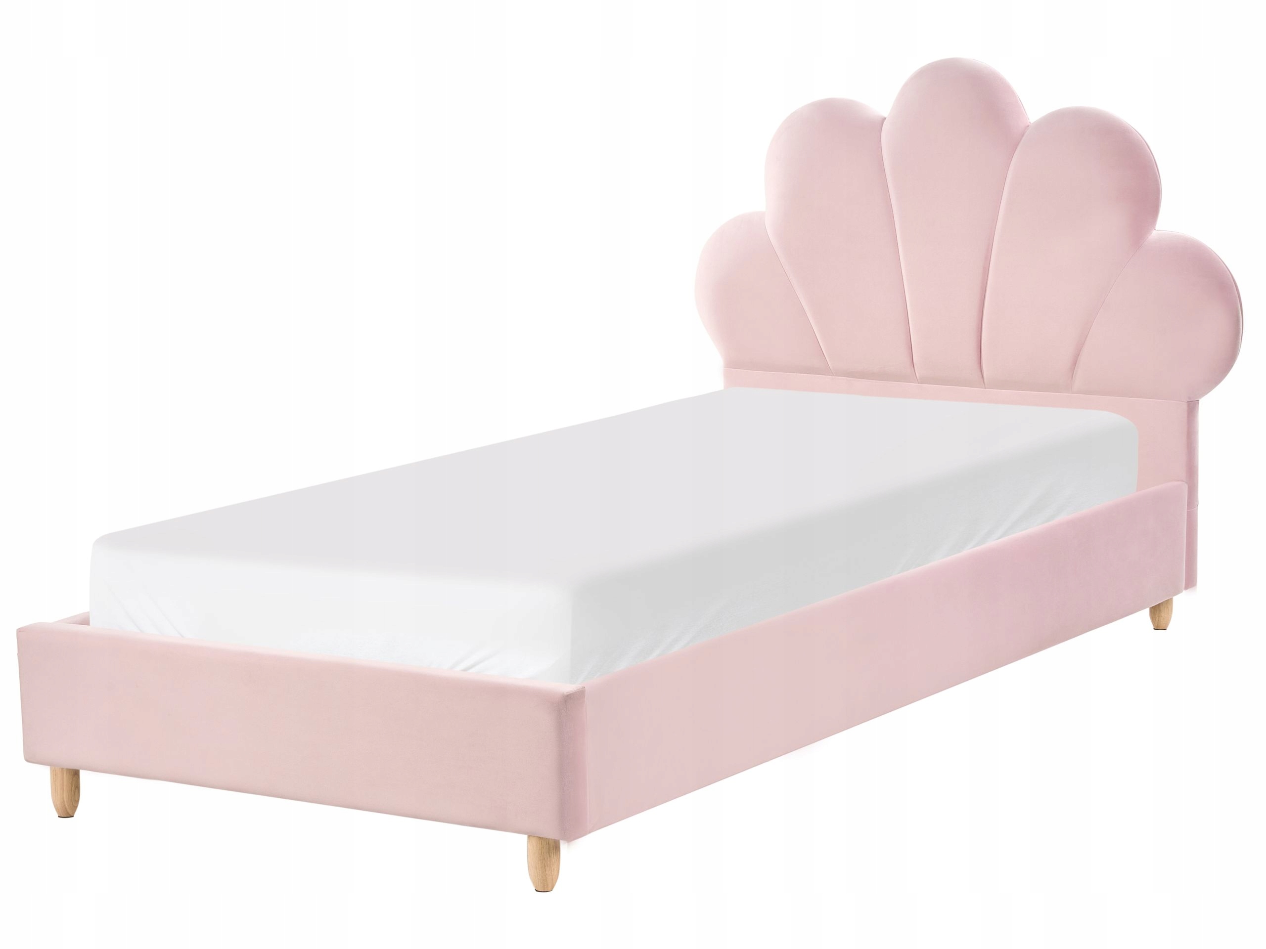 Łóżko dziecięce Muszla Welur NEULISE 90 x 200 cm Różowy – Stylowy wybór dla Twojego malucha
