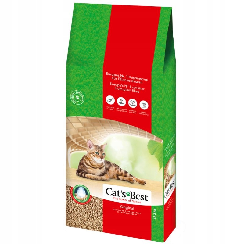 Żwirek drewniany Cat's Best Original Eco Plus 2 x 40l – Ekologiczny wybór dla Twojego kota