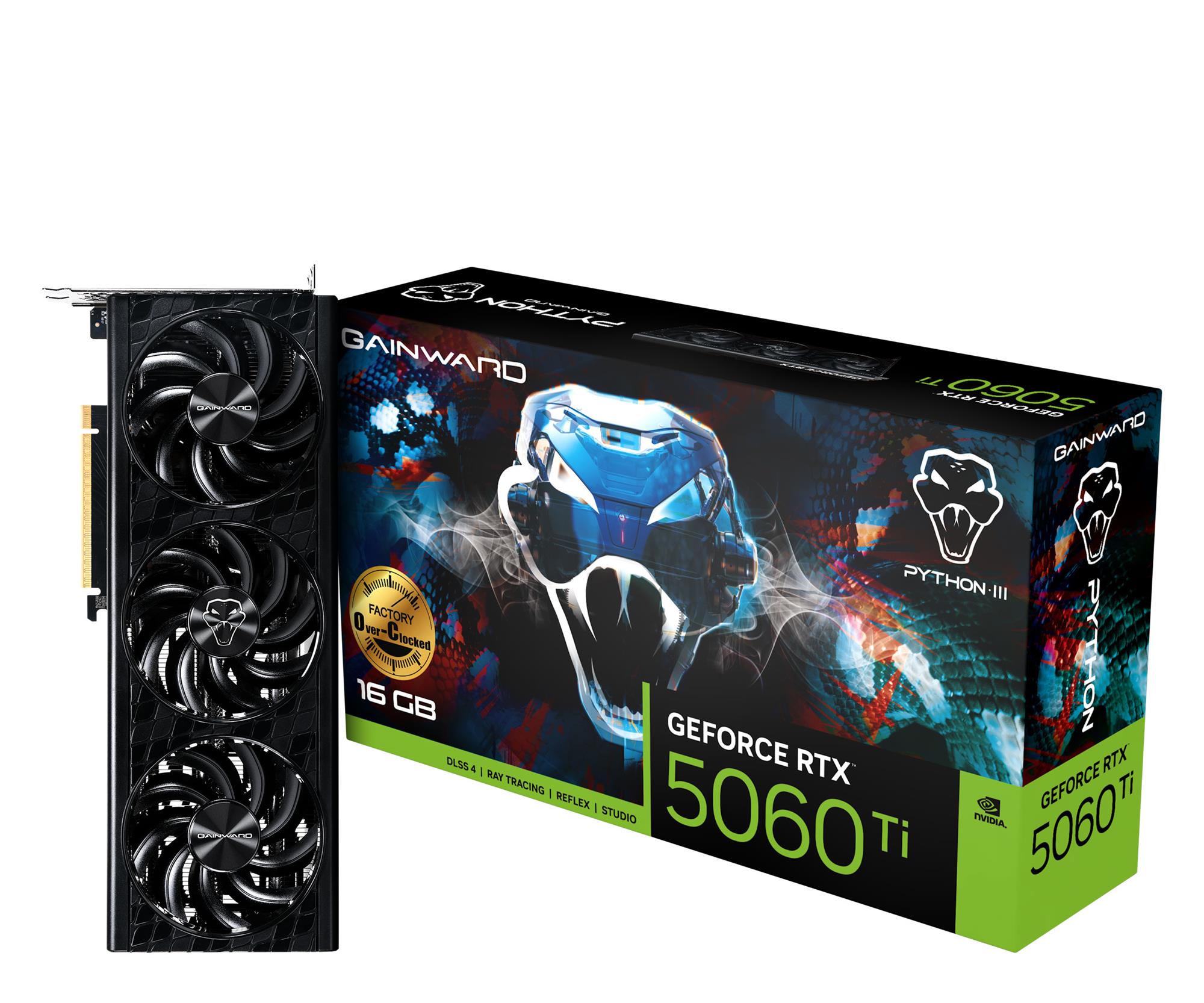 Karta graficzna Gainward GeForce RTX 5060 Ti Python III OC 16 GB – Wydajność w grach na najwyższym poziomie