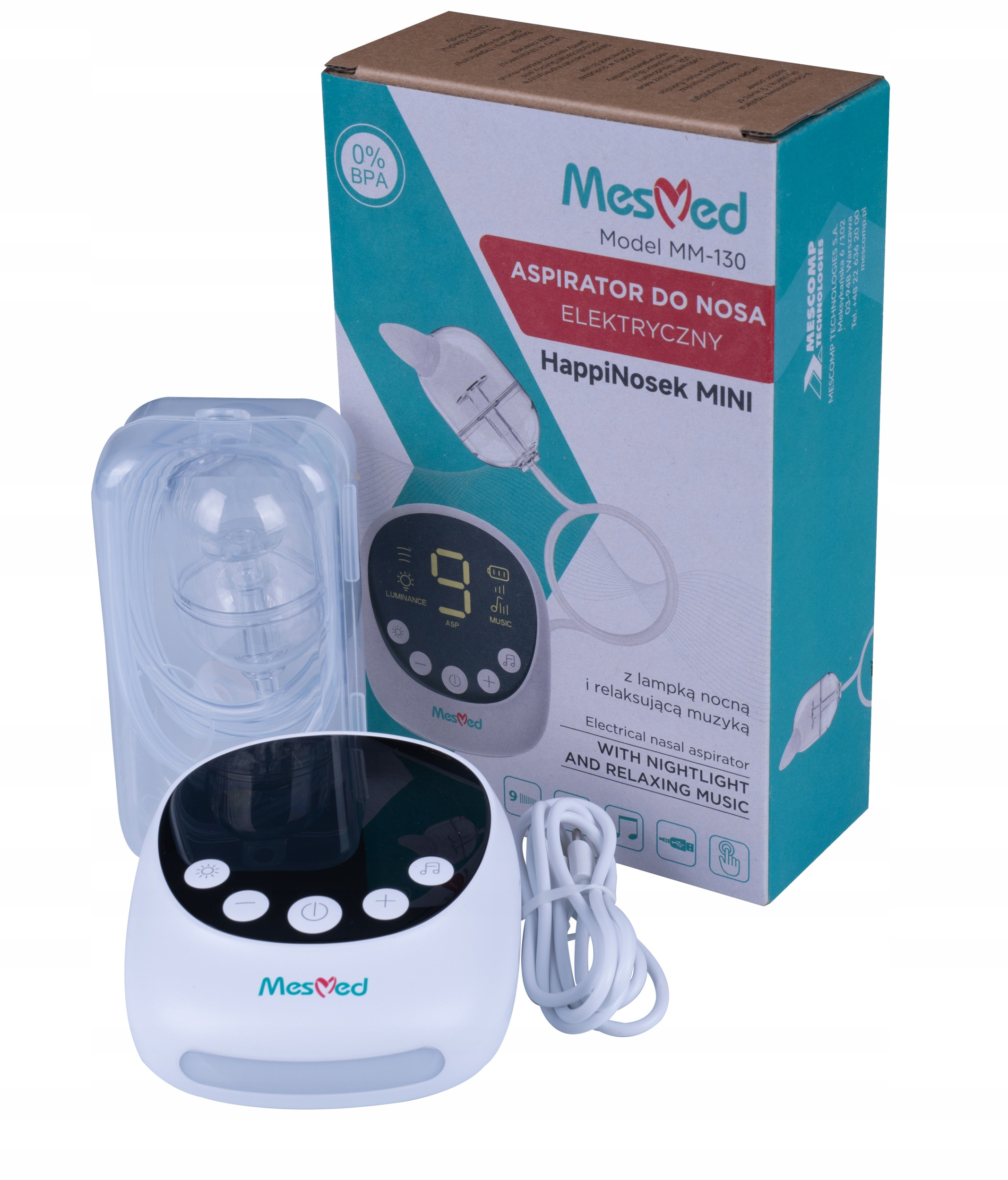 Elektryczny aspirator do nosa MesMed MM-130 HappiNosek Mini – Komfort i ulga dla Twojego dziecka