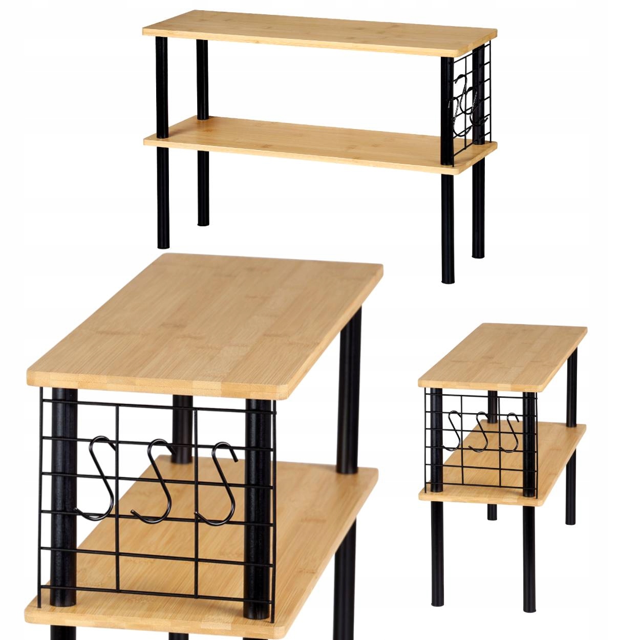 Bambusowa półka kuchenna na blat 55 x 20 x 38 cm – Styl i funkcjonalność w Twojej kuchni