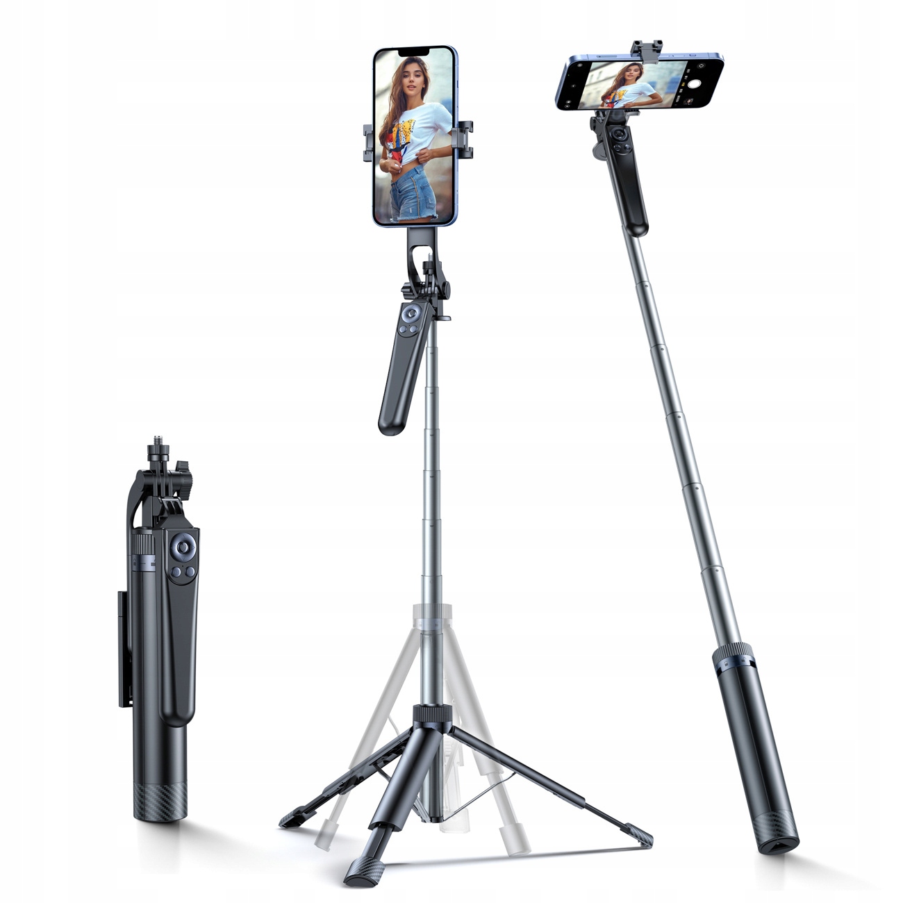 Wozinsky Selfie Stick WC1Y30S – Teleskopowy tripod 1,3m z uchwytem na telefon